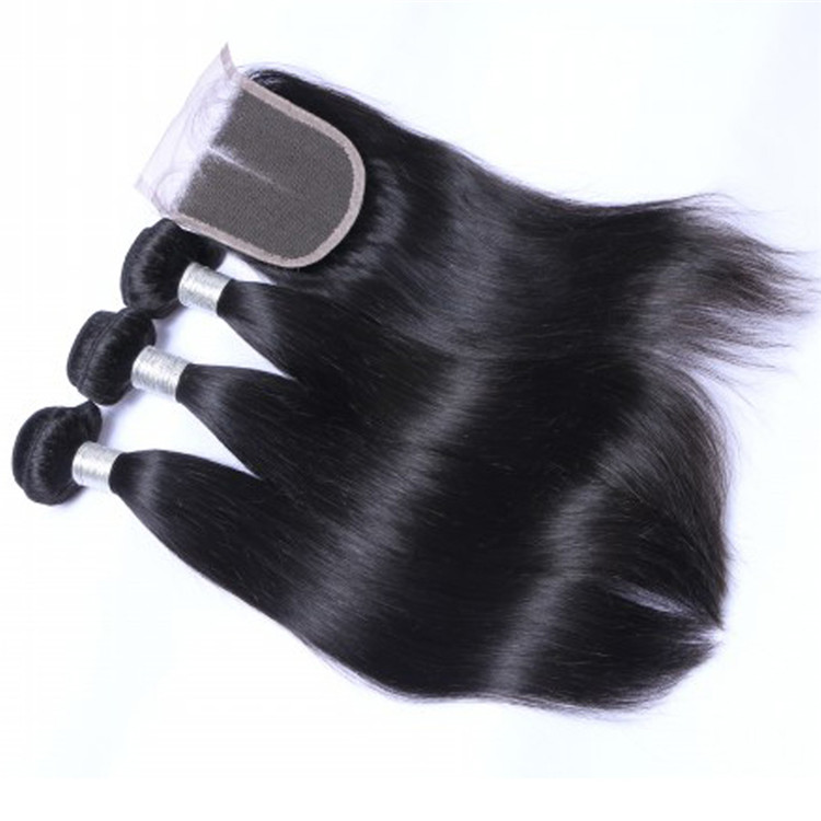 Virgin Hair Closures 4*4 Best Lace Medium Human Hair Weave With Closure Piece LM435